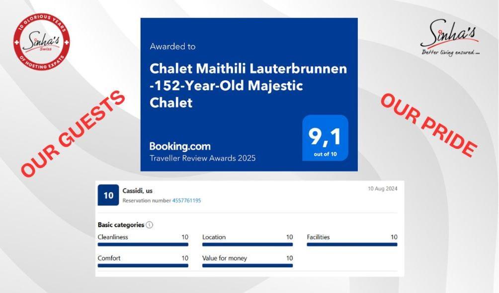Chalet Maithili Lauterbrunnen -152-Year-Old Majestic Chalet Экстерьер фото
